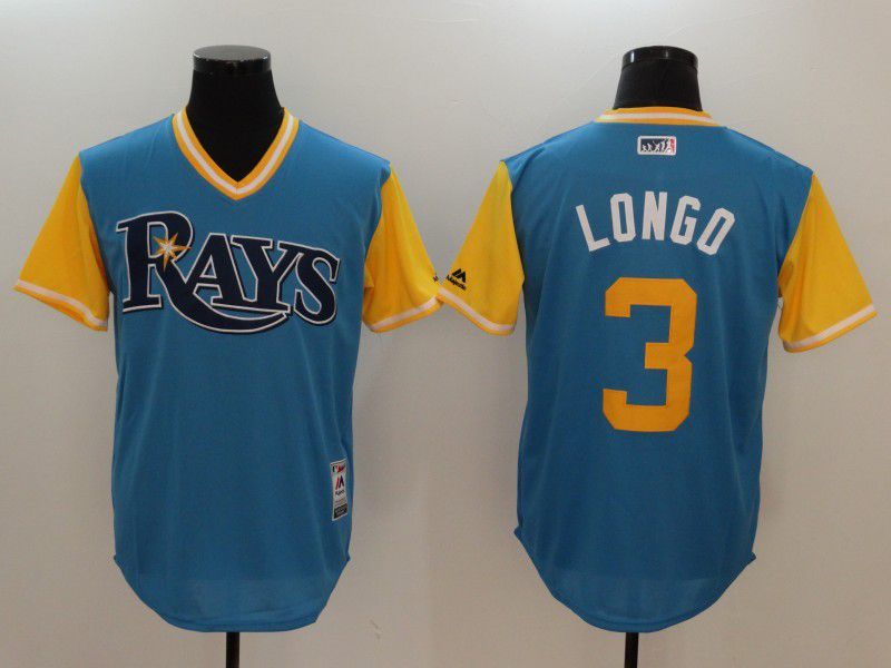 Men Tampa Bay Rays #3 Longo Light Blue Game 2022 Legend Edition MLB Jersey->los angeles dodgers->MLB Jersey